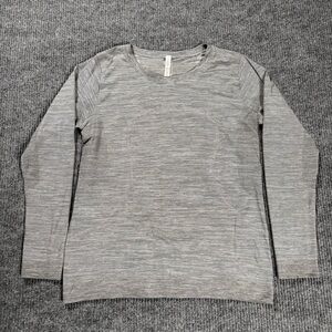 Lululemon Athletica Swiftly Tech Long Sleeve Crew Heathered Gray Womens Size 10